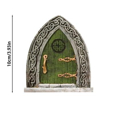 Miniature Fairy Gnome Door Figurines Elf Home For Yard Art Garden Tree Sculpture Decor Statues Decor Fairy Outdoor Garden