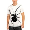 Men's T shirt Tee Animal Spiders Round Neck Cream Linen Black Light gray Dark Gray 3D Print Plus Size Daily Short Sleeve Print Clothing Apparel Basic Designer Casual Big and Tall