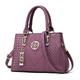 Women's Handbag Crossbody Bag Shoulder Bag PU Leather Office Daily Pendant Chain Embossed Solid Color Wine Red Black Purple