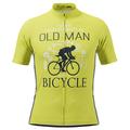 21Grams Men's Cycling Jersey Short Sleeve Bike Top with 3 Rear Pockets Anti-Slip Sunscreen Fast Dry Breathable Yellow Pink Red Old Man Sports Clothing Apparel