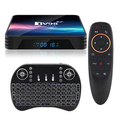 TV98 Android 11.0 TV Box Quad Core V11 8GB 16GB 2.4G/5G Dual-band WIFI 4K Media Player Set-top Digital Television LAN 100M/1000M