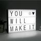 LED Combination Light Box Night Table Desk Lamp DC 5V DIY Letters Symbol Cards Decor USB or Battery Powered Message Boardfor Gift for BoyGirls