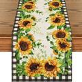 Sunflowers Tablerunner Farmhouse Spring Table Runner Dining Boho Table Flag Decor, Table Decorations For Dining Weddig Party Holiday
