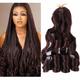 Loose Wavy Braiding Hair 6 Pack French Curles Crochet braid hair 75g/pack Synthetic Hair Extensions Pre Stretched Bouncy Braiding Hair For Black Women 22inch 6packs