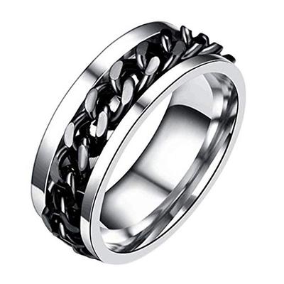 Men's 1PC Cuff Links Ring Gift Daily Classic Statement Silver Black Golden