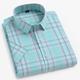 Men's Dress Shirt Casual Shirt Plaid Check Shirt Graphic Prints Square Neck Light Yellow Light Pink Black / Gray White / Green Sea Blue Casual Daily Short Sleeve collared shirts Clothing Apparel