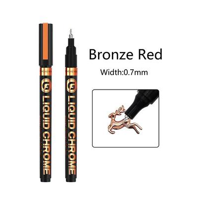 1pc Silver/Gole/Copper/Bronze Red Chrome Marker Mirror Reflective Paint Pen,4 Styles Available,Perfect For Easter Decoration,Perfect For Easter Decoration