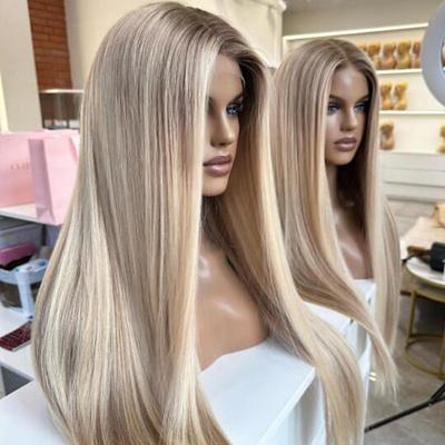 Unprocessed Virgin Hair 13x4 Lace Front Wig Free Part Brazilian Hair Straight Multi-color Wig 130% 150% Density with Baby Hair Smooth Highlighted / Balayage Hair Pre-Plucked For Women Long