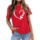 Women's T shirt Tee Cotton 100% Cotton Heart Butterfly Home Daily Date T-shirt Sleeve Black White Red Print Basic Short Sleeve Basic Round Neck Regular Fit Summer