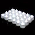 24/50pcs LED Electronic Candle Lamp, Round White Shell Nightlight, Small LED Light, For Valentine's Day, Christmas, Various Holiday Decoration