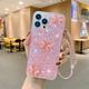 Phone Case For iPhone 15 Pro Max Plus iPhone 14 Pro Max Plus 13 12 Mini 11 Pro Max SE X XR XS Max 8 7 Plus Back Cover for Women Girl with Wrist Strap Bling Glitter Shiny Butterfly Glitter Shine TPU