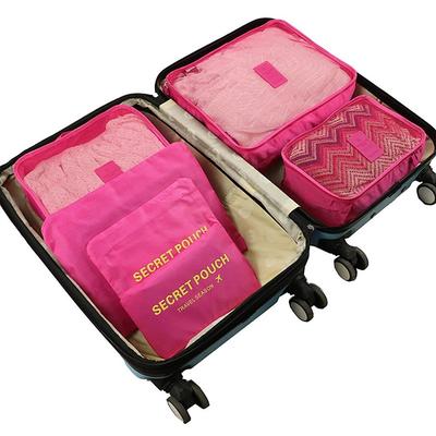 6 sets Travel Bag Travel Organizer Travel Luggage Organizer / Packing Organizer Large Capacity Waterproof Portable Dust Proof Oxford cloth For Travel Bras Clothes / Durable / Double Sided Zipper