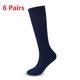 6 Pairs Athletic Compression Sports Socks Long Men's Women's Socks Breathable Comfortable Non-slipping Quick Dry Gym Workout Basketball Running Active Training Jogging Sports Nylon Black White Grey