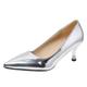 Women's Heels Wedding Shoes Pumps Valentines Gifts Sexy Shoes Plus Size Wedding Party Beach Solid Color Bridal Shoes Bridesmaid Shoes Stiletto Heel Pointed Toe Sexy Classic Faux Leather Loafer Silver