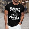 Fathers Day Dad And Daughter Mens Graphic Shirt Prints Daddy Family Black White Yellow Tee Cotton Blend Basic Modern Contemporary Short Sleeves Best Friends For Life T-Shirt Blue