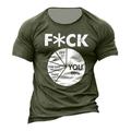 Pie Chart Mens 3D Shirt For F Ck Green Summer Cotton Men'S Tee Graphic Funny Shirts Letter Crew Neck Army 3D Print Outdoor Street Short Sleeve Clothing Apparel Vintage
