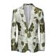 Men's Retro Casual Blazer Jacket Blazer Regular Slim Fit Regular Fit Floral Single Breasted One-button ArmyGreen Pink Red Sky Blue Orange Gold Green 2024