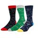 Men's 3 Pairs Crew Socks Men Socks Xmas Socks Blend Color Black Color Number Christmas Casual Daily Basic Medium Fall Winter Thermal