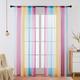 LGBT Rainbow Semi Sheer Curtain Teenage Girls Bedroom Curtains Set Window Panel Voiles Drape for Girls Room/Kids Room/Nursery/Living Room 1 Panel