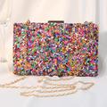 Women's Clutch Clutch Bags Polyester Party Bridal Shower Holiday Chain Color Block Rainbow