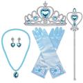 Cinderella Princess Elsa Princess Cosplay Jewelry Accessories Girls' Movie Cosplay Cosplay Halloween Pink Red Blue Halloween Carnival Children's Day Gloves Crown Necklace