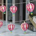 10 LED/20 LED Christmas Decoration Iron Art LED Hot Air Balloon String Lights, Indoor Battery Box String Lights, Christmas Decoration Small Colorful Light, Christmas Tree Pendant, Battery Powered