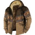 Men's Full Zip Hoodie Jacket Brown Brown 2 Brown 4 Brown 3 Hooded Animal Color Block Graphic Prints Zipper Print Casual Daily Holiday 3D Print Fleece Designer Thin fleece Winter Clothing Apparel