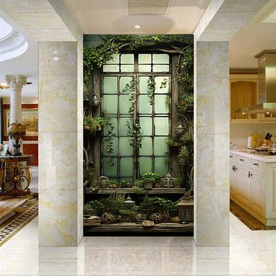 Wall Mural Wallpaper Mural Upperstairs Door Cover Porch Wall Covering Sticker Peel and Stick Removable PVC/Vinyl Material Self Adhesive/Adhesive Required Wall Decor for Living Room, Kitchen, Bathroom