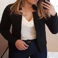 Women's Plus Size Blazer Solid Color Formal Office Long Sleeve Collarless Regular Winter Fall Black Pink Yellow XL XXL 3XL 4XL 5XL