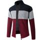 Men's Sweater Cardigan Knit Knitted Solid Color Stand Collar Fall Winter Wine Light gray S M L / Long Sleeve