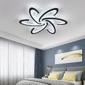 LED Ceiling Light Modern Black White Acrylic 3 6 12 Heads APP Control with Remote Control for Office Dining Room Living Room 220-240V Flower Design ONLY DIMMABLE WITH REMOTE CONTROL