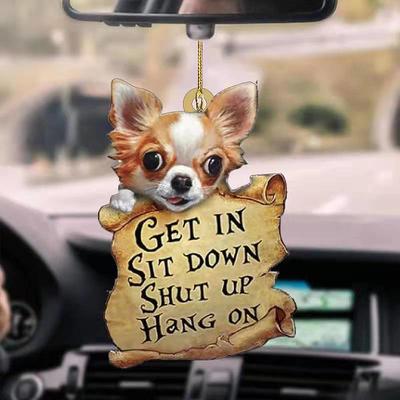 Cute Dog Ornament Lovely Acrylic Animal Car Hanger Car Decor Two Sided Ornament