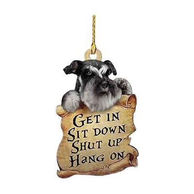 Cute Dog Ornament Lovely Acrylic Animal Car Hanger Car Decor Two Sided Ornament
