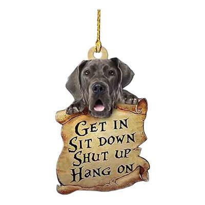Cute Dog Ornament Lovely Acrylic Animal Car Hanger Car Decor Two Sided Ornament