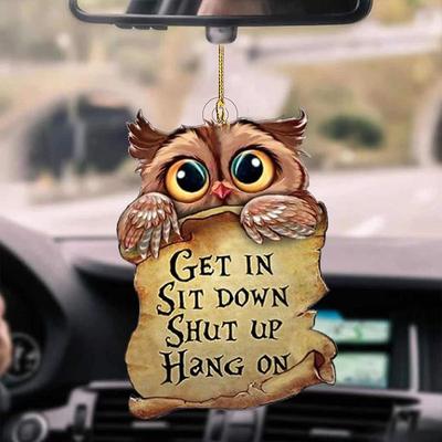 Cute Dog Ornament Lovely Acrylic Animal Car Hanger Car Decor Two Sided Ornament