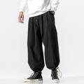 Men's Trousers Baggy Harem Pants Casual Pants Baggy Harem Pants Pocket Wide Leg Leg Drawstring Solid Color Comfort Sports Daily Streetwear Casual / Sporty Black Grey Micro-elastic