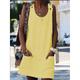 Women's Tank Top T shirt Dress Vest Plain Daily Weekend Pocket Black Sleeveless Streetwear Casual U Neck