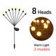 1/2pcs Solar Garden Firefly Lights Outdoor Starburst Swaying Lights 6/8 Heads Optional Christmas Outdoor Decorations LED Light Outdoor Decor Landscape Lamps Firework Firefly Lawn Lighting Country Balcony Christmas Decoration 2pcs 1pcs