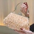 Women's Clutch Clutch Bags Polyester Alloy Party Bridal Shower Wedding Party Pearls Beading Solid Color White Beige