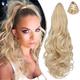 Ponytail Extension Claw 18 Curly Wavy Clip in Hairpiece Ponytail Hair Extensions Long Pony Tail Synthetic for Women Ash blonde mix Ginger Brown
