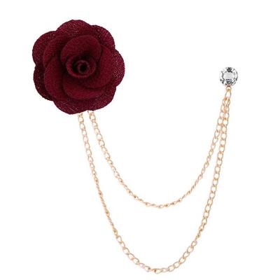 Men's Crystal Brooches Link / Chain Creative Flower Vertical / Gold bar Fashion Basic Classic Trendy Rock Brooch Jewelry Camel Assorted Color Black For Wedding Party Engagement Promise Festival