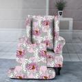 Wing Chair Slipcovers Stretch Spandex Wingback Chair Covers 2 Pcs Set ,Sofa Slipcover Floral Printed Wingback Armchair Slipcovers Furniture Protector Couch Soft with Elastic Bottom