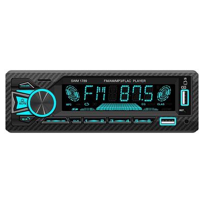 Car Stereo Single DIN Radio with Bluetooth Car Audio Receivers LCD Display Hands-Free Calling Built-in Microphone MP3/2USB FM Radio Receiver EQ Settings AUX Audio Input TF Suitable for 1Din Car Model