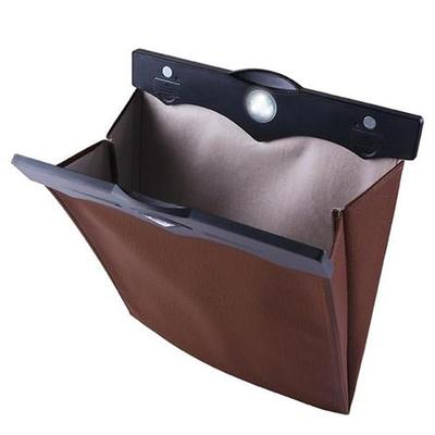 Collapsible Car Trash Can with LED Light - Leakproof, Hanging Storage Organizer for Vehicle, Multifunctional Trash Bin