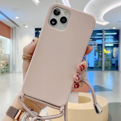 Colorful Silicone Lanyard Case for iPhone 16e 16 15 Pro Max Plus 14 13 12 11 Pro Max Mini X XR XS Max 8 7 Plus – Soft Touch, Full Body Protective, Crossbody Strap Father's Day Gifts