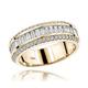 Women's light Ring Luxury Fashion 14k Gold Three-Drain Diamond Slternate Simple