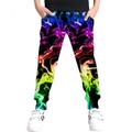 Kids Boys Sweatpants Trousers Colorful Graphic Fall Spring 3D Print Street Style Fit 3-12 Years Green Blue Yellow