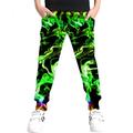 Kids Boys Sweatpants Trousers Colorful Graphic Fall Spring 3D Print Street Style Fit 3-12 Years Green Blue Yellow