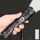 90000lm Powerful Flashlight USB Rechargeable Waterproof XHP70 Searchlight Super Bright 5 Modes LED Flashlight Zoom Bar Torch for Hiking Hunting Camping Outdoor Sport