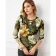 Women's T shirt Tee Floral Casual Holiday Navy Blue Blue Green Print Long Sleeve Fashion Crew Neck Regular Fit Spring Fall